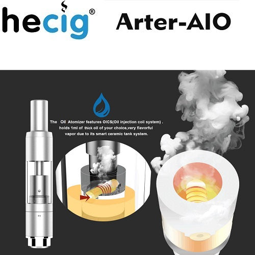 Hecig Arter AIO Hybrid Wax, Dry Herb, Thick Oil, and eLiquid Mini Mod Kit