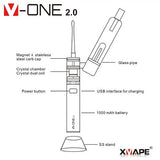 Xvape V-One 2.0 Dual Quartz Wax Pen/Portable Nail Vaping Kit