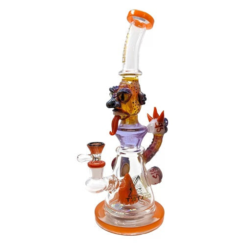 12" TATAOO Glass Devil Face Eyeball Pendant Conical Water Pipe Rig