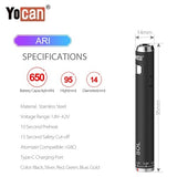 Yocan Ari (Original) 510 Thread Twist Wax Cartridge Battery